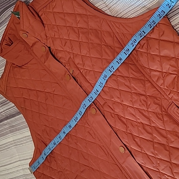 Orvis Quilted Full Zip Burnt Orange Vest Wmns XL Outdoors Wind & Water Resistant - Picture 13 of 14